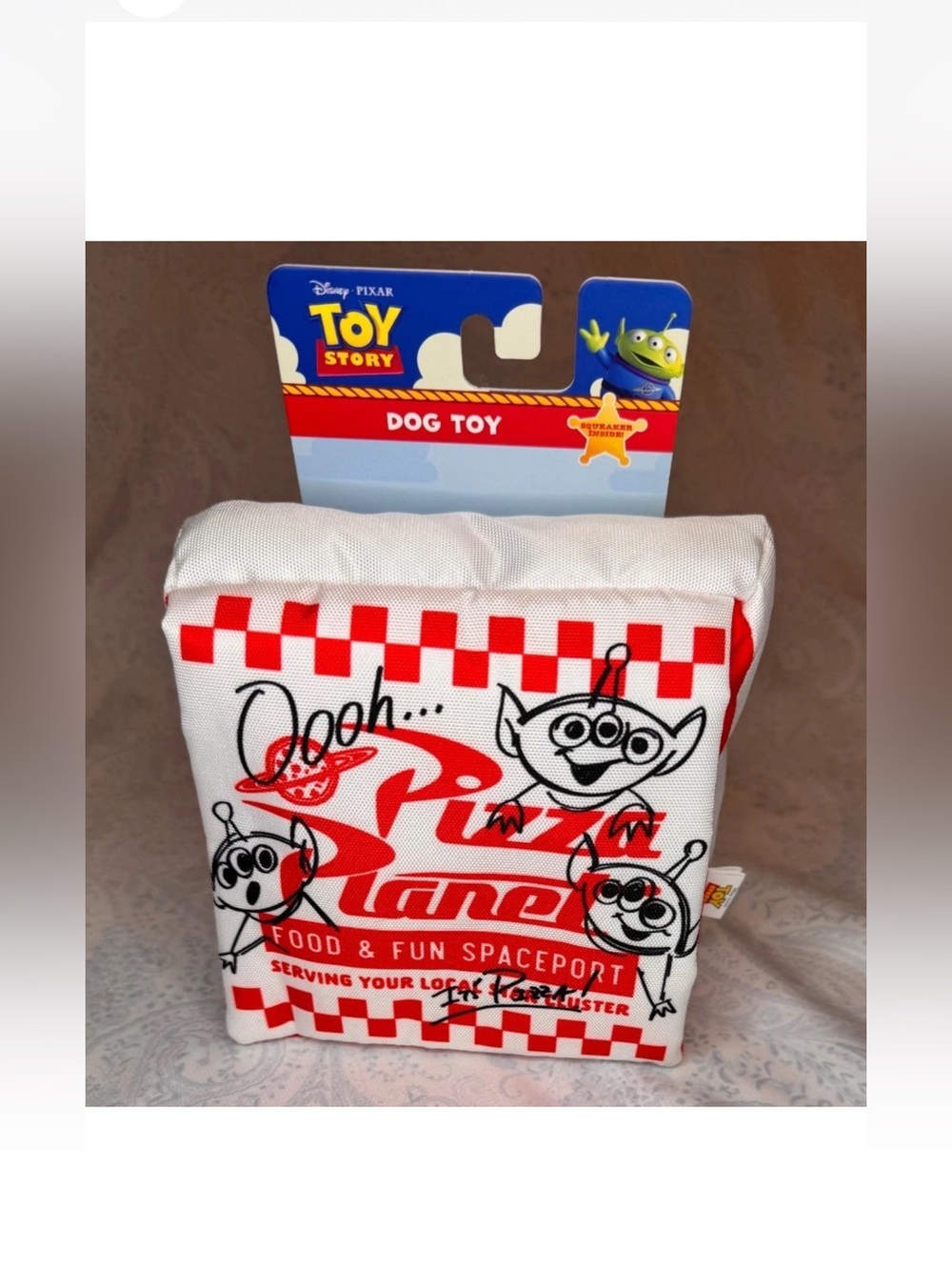 Disney Toy Story Pizza Planet Red & White Alien Dog Toy
